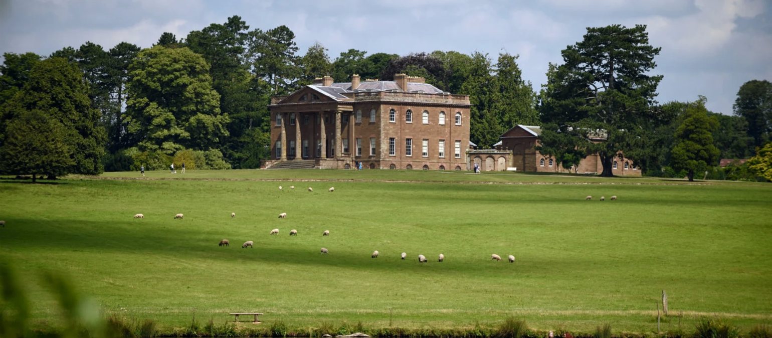 The exterior of the National Trust country house Berrington Hall, Herefordshire, UK.